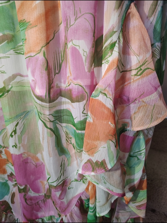 Lost + Wander Painterly Love Maxi Skirt NWT Floral Ruffle Tiered Smocked Medium - Picture 3 of 9